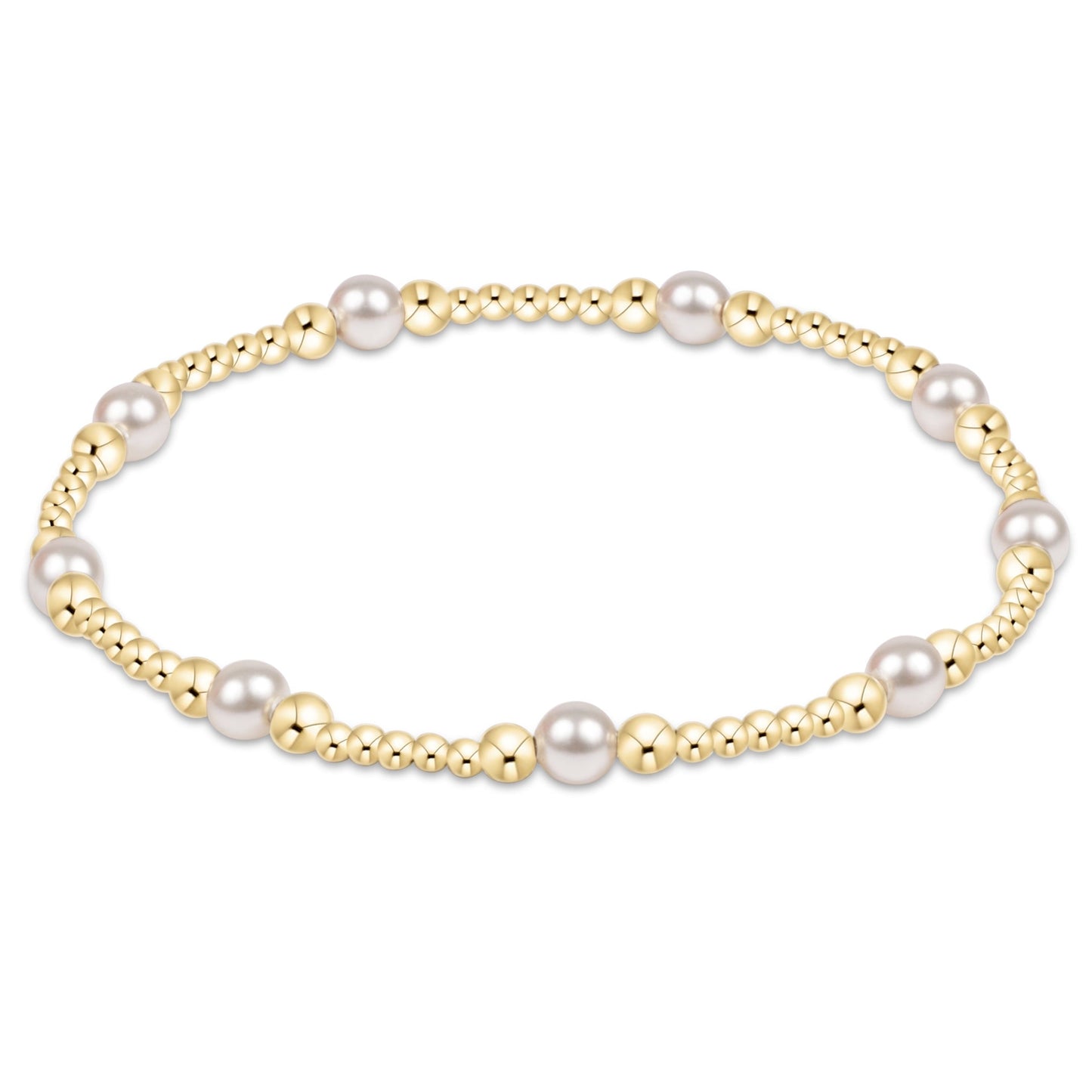 classic purpose pattern 4mm bead bracelet - pearl