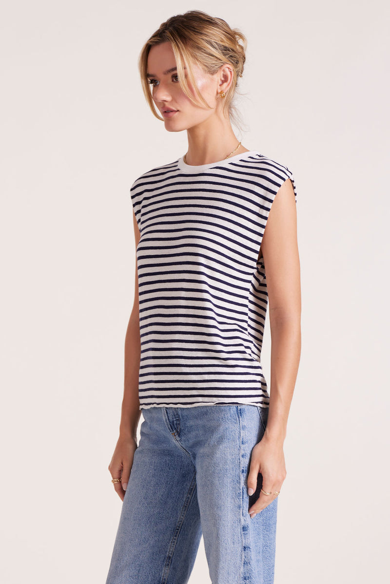 Sleeveless Crewneck Tee - Striped