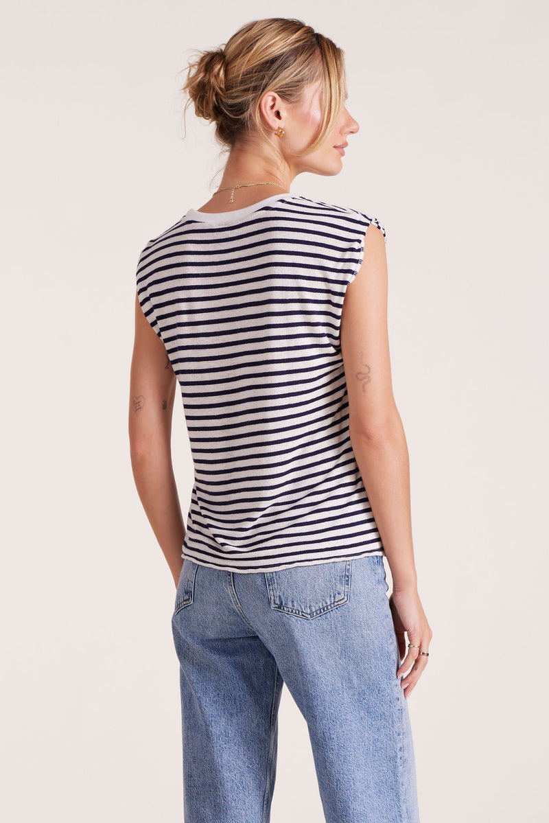 Sleeveless Crewneck Tee - Striped