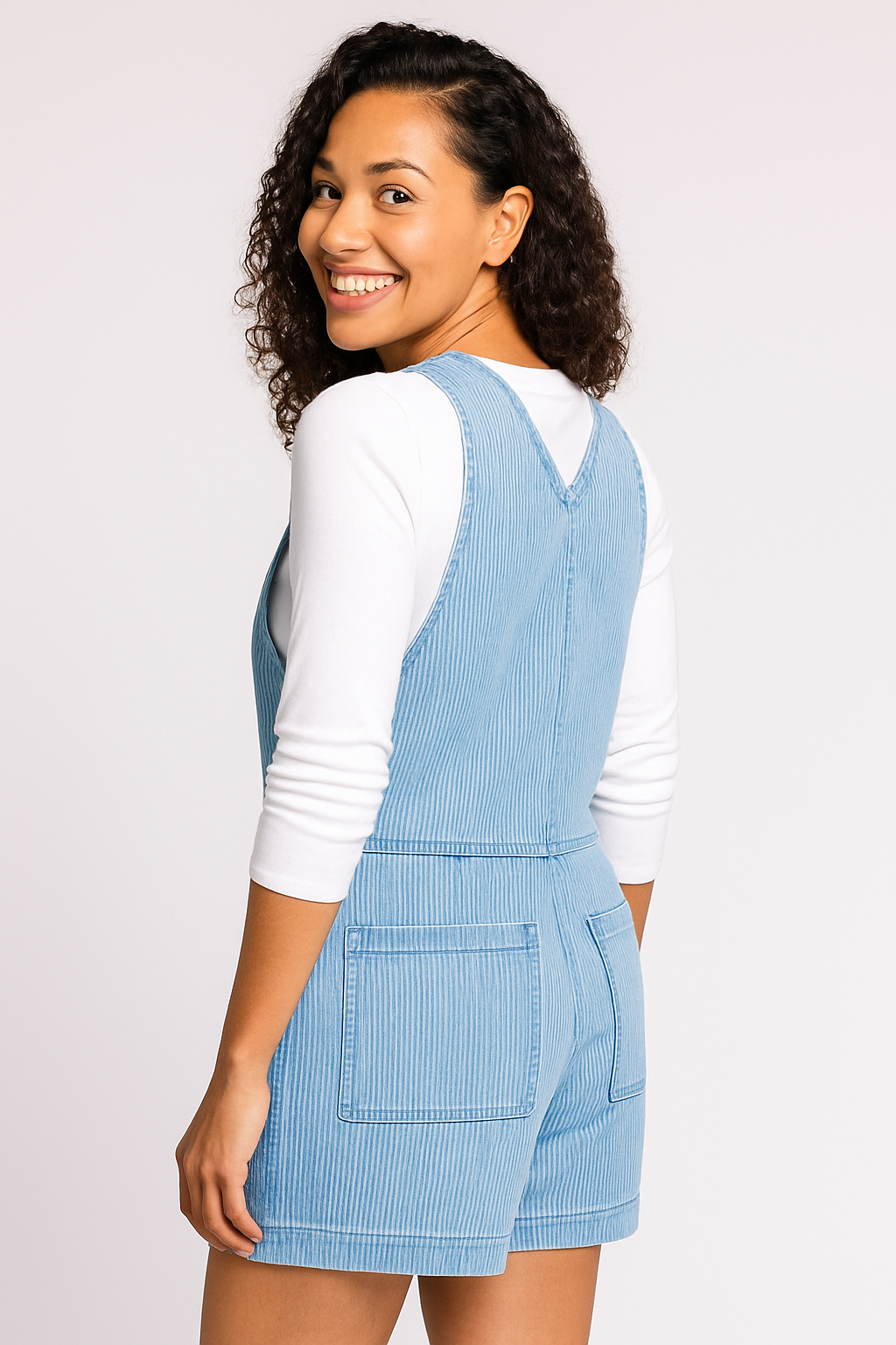 Denim Stripe Romper