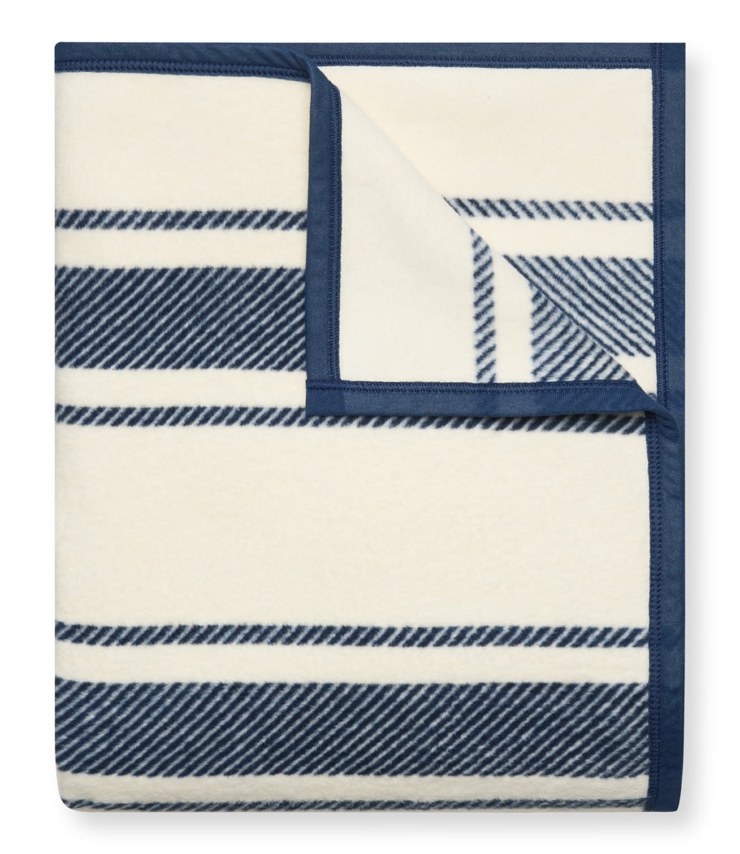 Reversible Fleece Blanket - Chappy Size - Dockside Stripe Navy