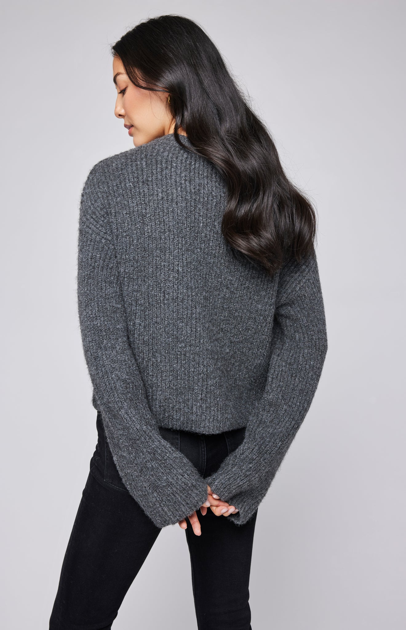 Taylyn Sweater- Heather Charcoal Grey