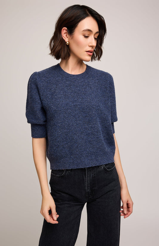 Marisol Knit Top in Heather Blue