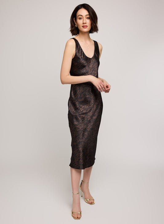 Astra Sleeveless Midi Dress - Java Printed