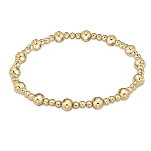 Classic Sincerity Pattern 5mm Bead Bracelet-Gold