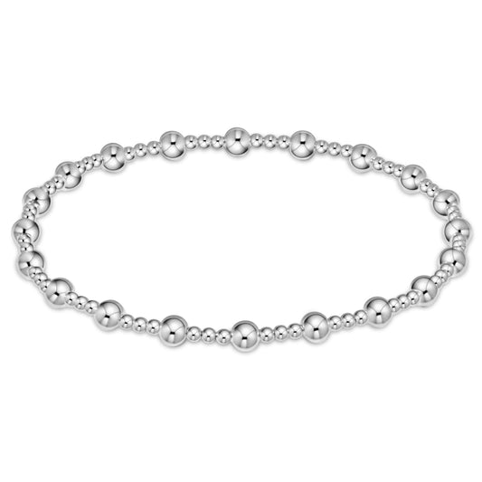 Classic sincerity pattern 4mm bead bracelet - sterling