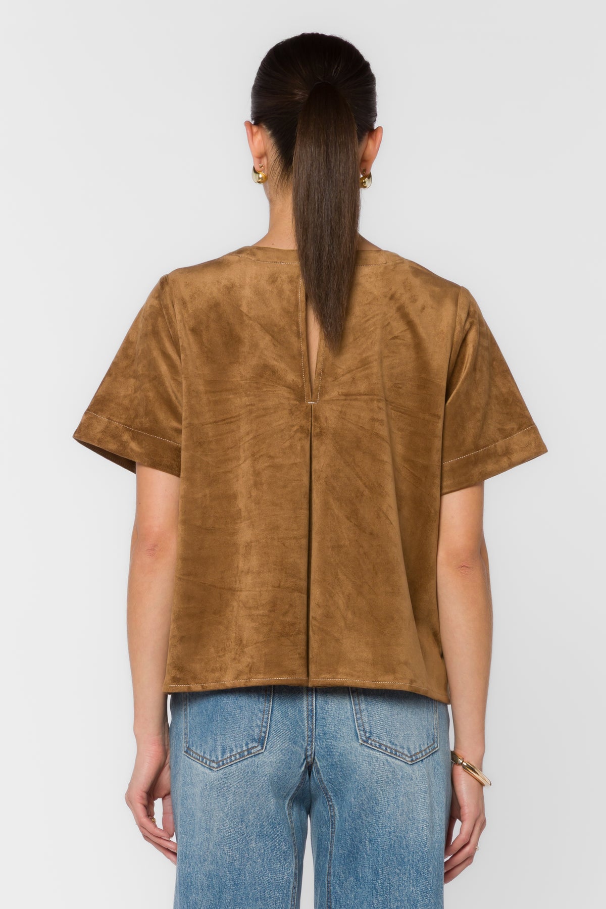 Juliette Suede Light Tan Top