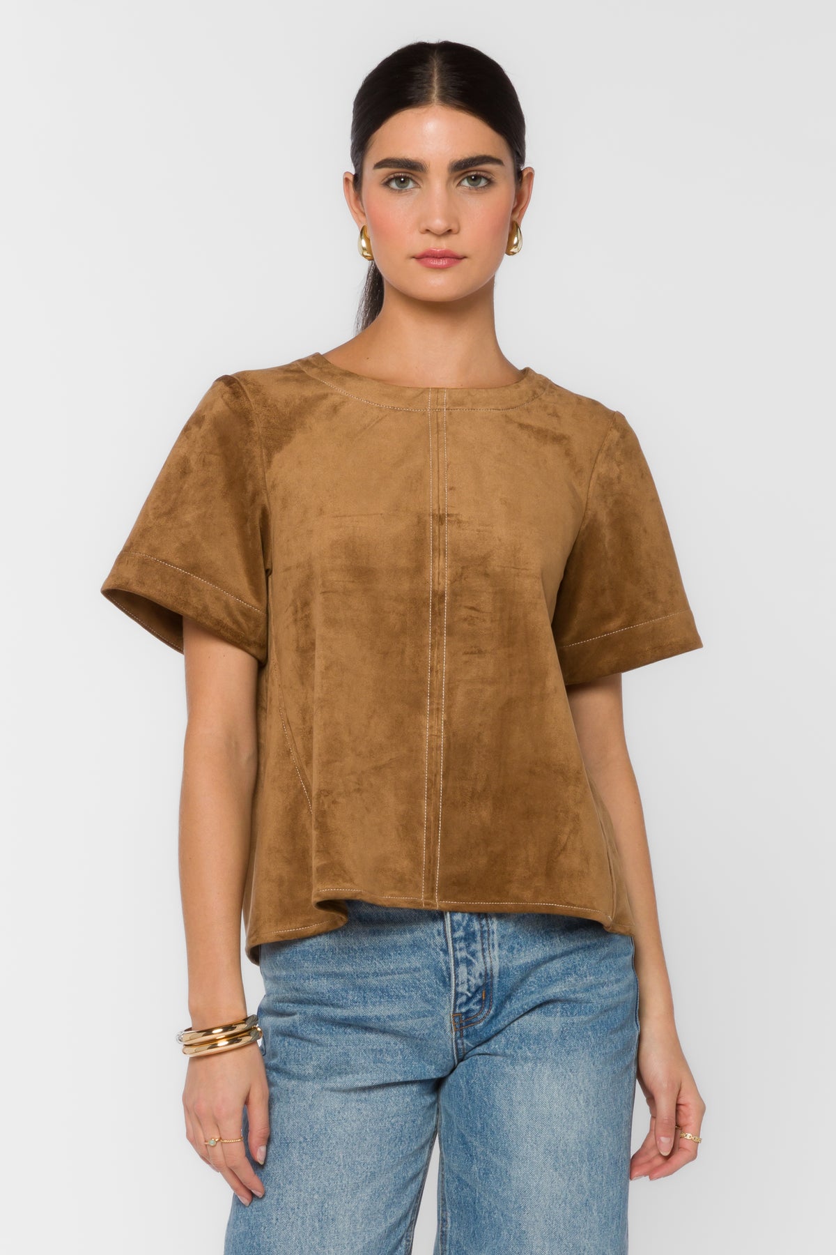 Juliette Suede Light Tan Top