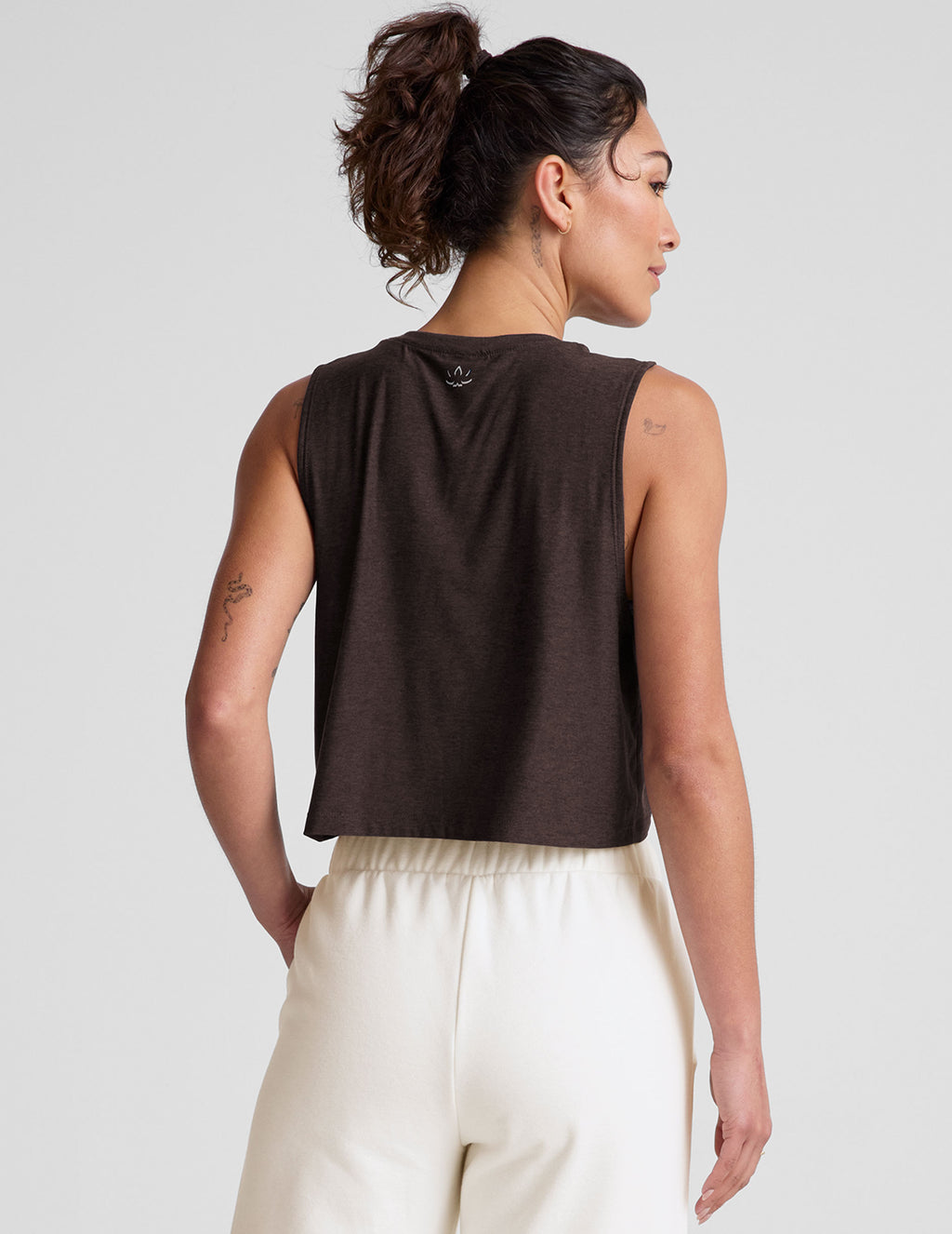 Featherweight Minimal Cropped Tank - Dark Chocolate Heather