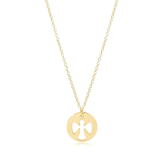 egirl 14" necklace gold - guardian angel gold disc