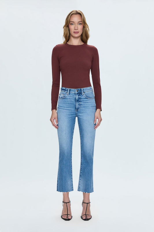 Lennon High Rise Crop Bootcut Jeans in Rhythm Vintage