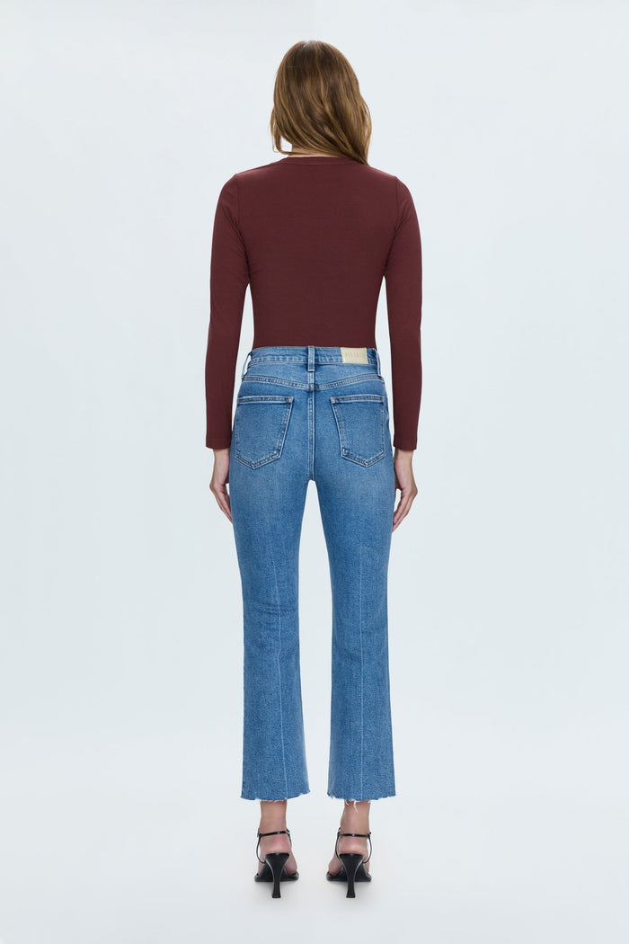 Lennon High Rise Crop Bootcut Jeans in Rhythm Vintage