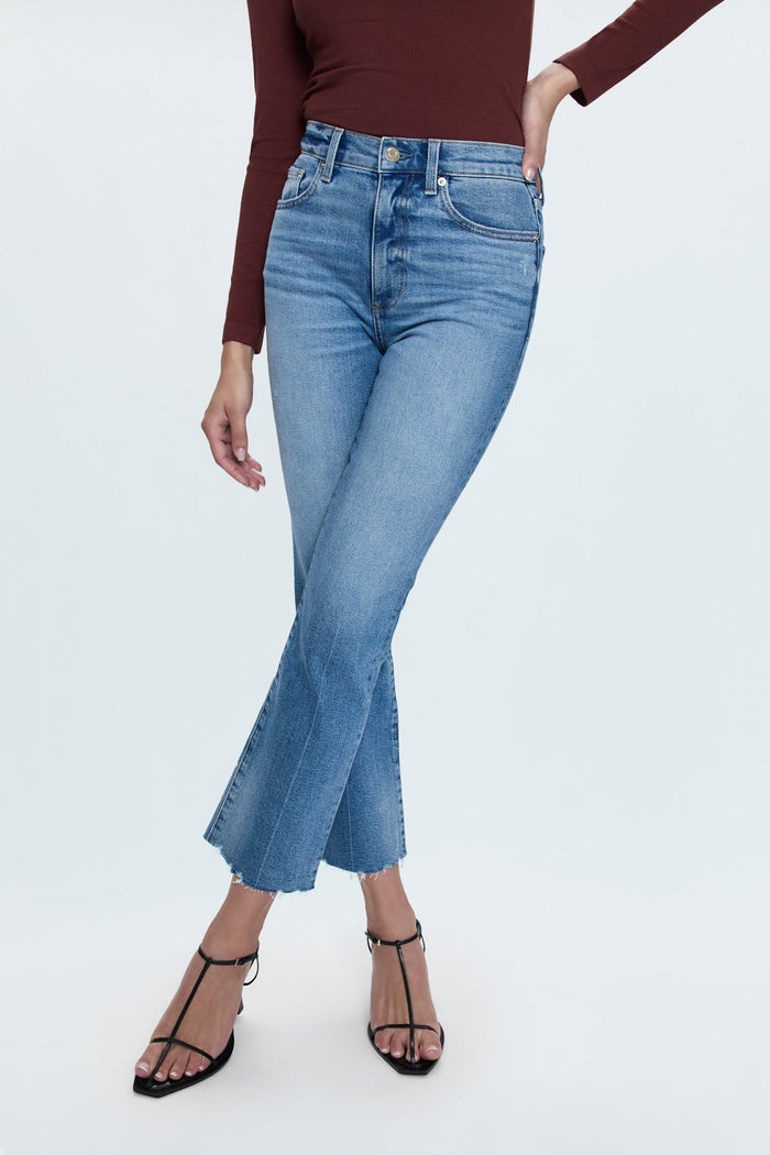 Lennon High Rise Crop Bootcut Jeans in Rhythm Vintage