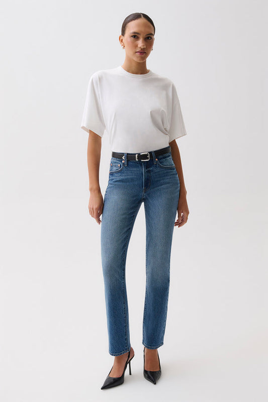 Aleks Mid Rise Straight - Sea Salt
