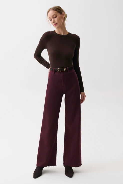 Penny High Rise Wide Leg-Claret