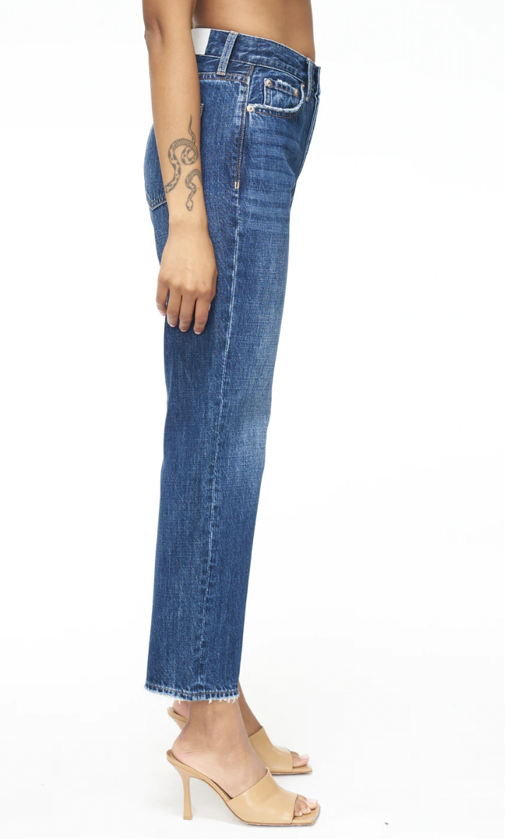 Charlie High Rise Classic Straight Jeans - Pacific