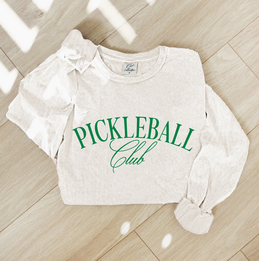 Pickleball Club Mineral Washed Long Sleeve Graphic