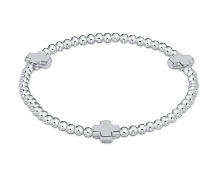 3mm Cross Bracelet Sterling