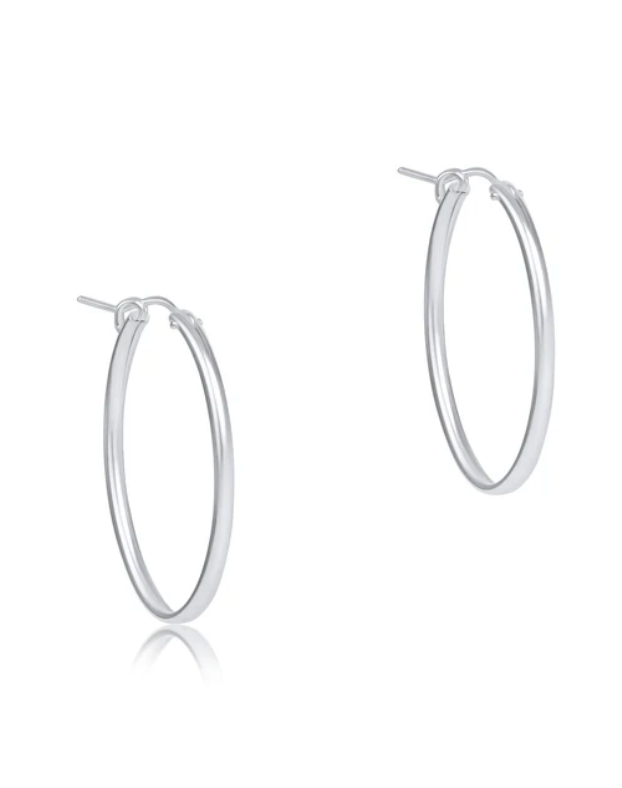 Oval Sterling 1 Inch Hoop- Smooth