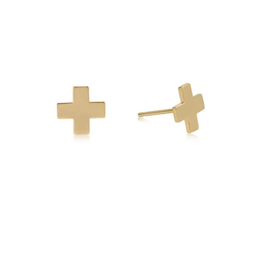 Signature Cross Stud- Gold