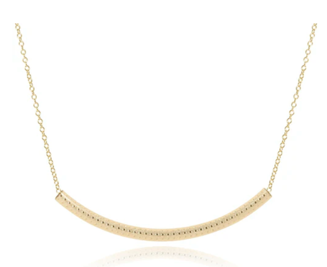 16 Inch Necklace Gold- Bliss Bar Textured Gold