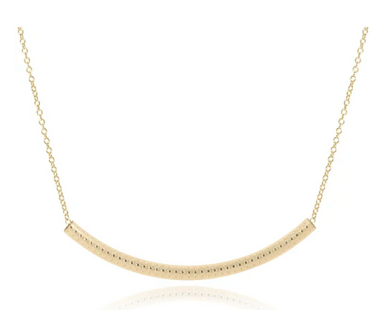 16 Inch Necklace Gold- Bliss Bar Textured Gold