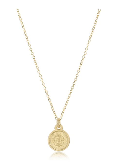 16 Inch Necklace Gold-Blessing Small Gold Disc