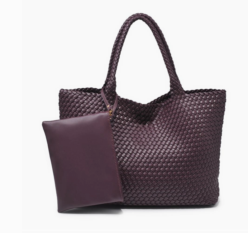 Solana Woven Vegan Leather Tote