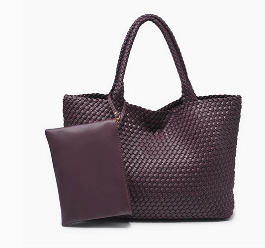 Solana Woven Vegan Leather Tote