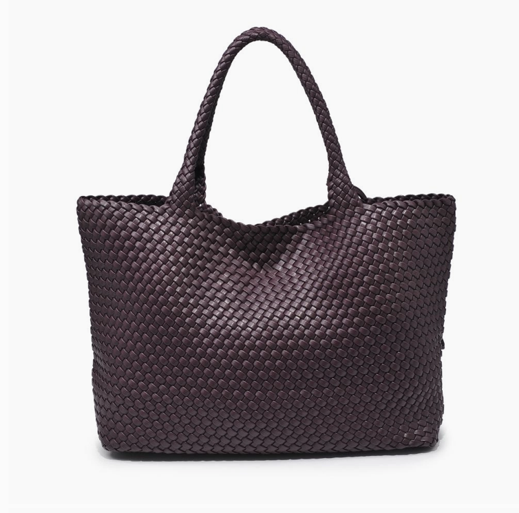 Solana Woven Vegan Leather Tote