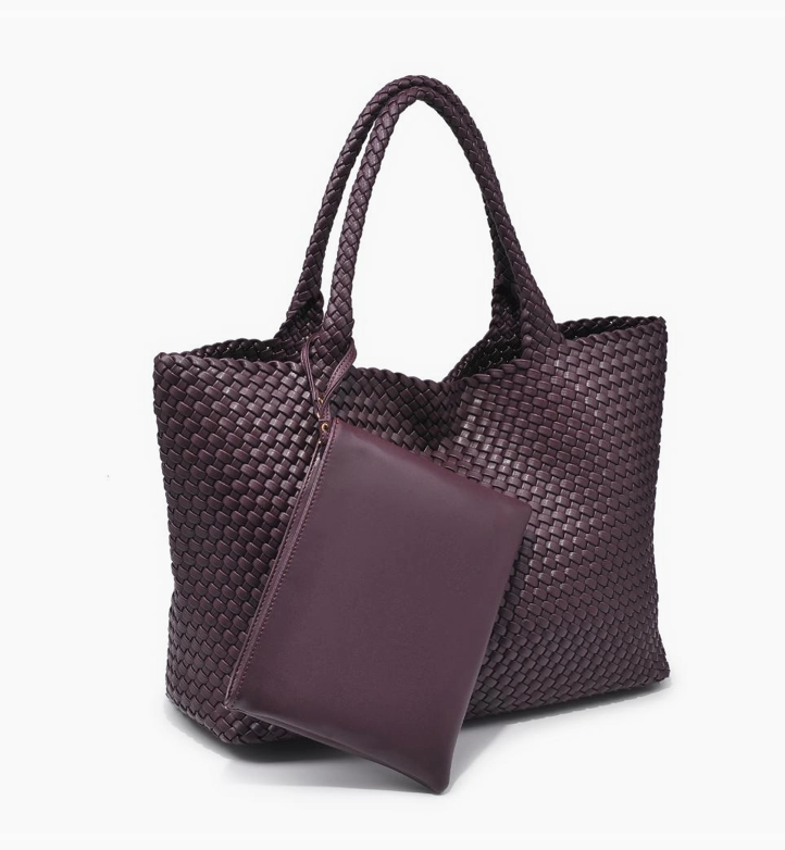 Solana Woven Vegan Leather Tote