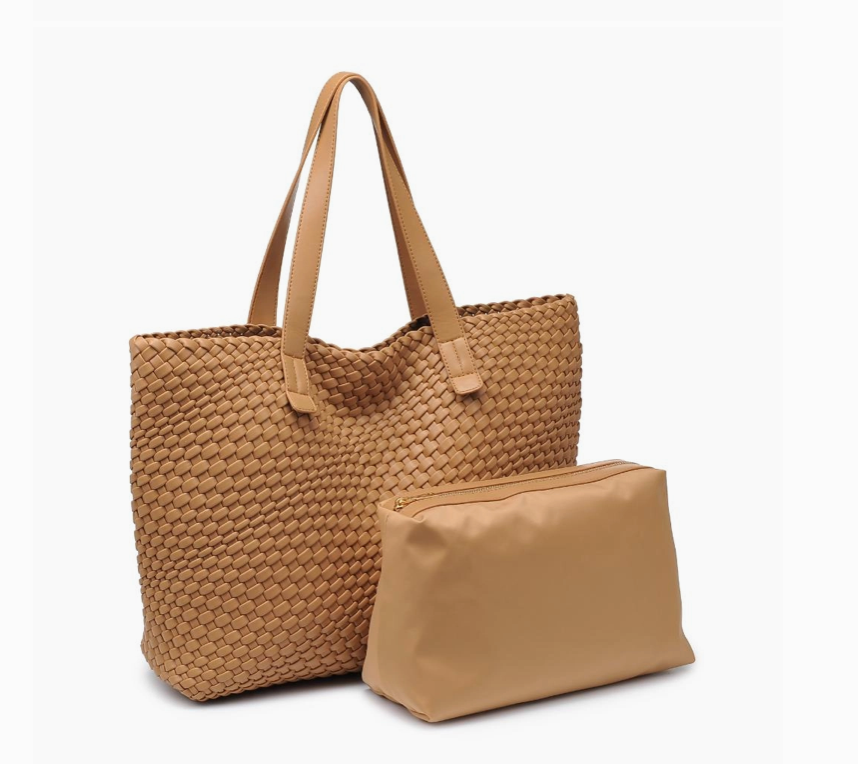 Piquant Woven Tote - Tan