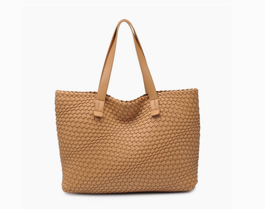 Piquant Woven Tote - Tan