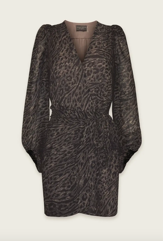 Animal Print Wrap Dress