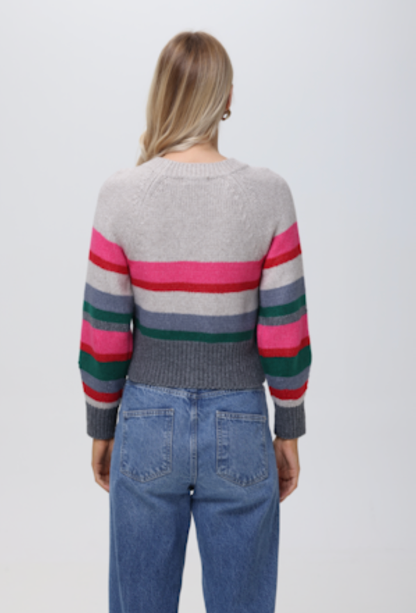 Georgia: Stripe Raglan Cropped Sweater