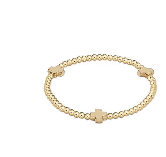 3mm Cross Bracelet Gold