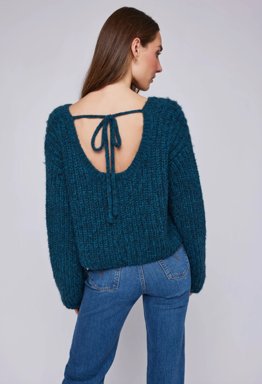 Nadia Bow Detail Sweater Jewel Turquoise