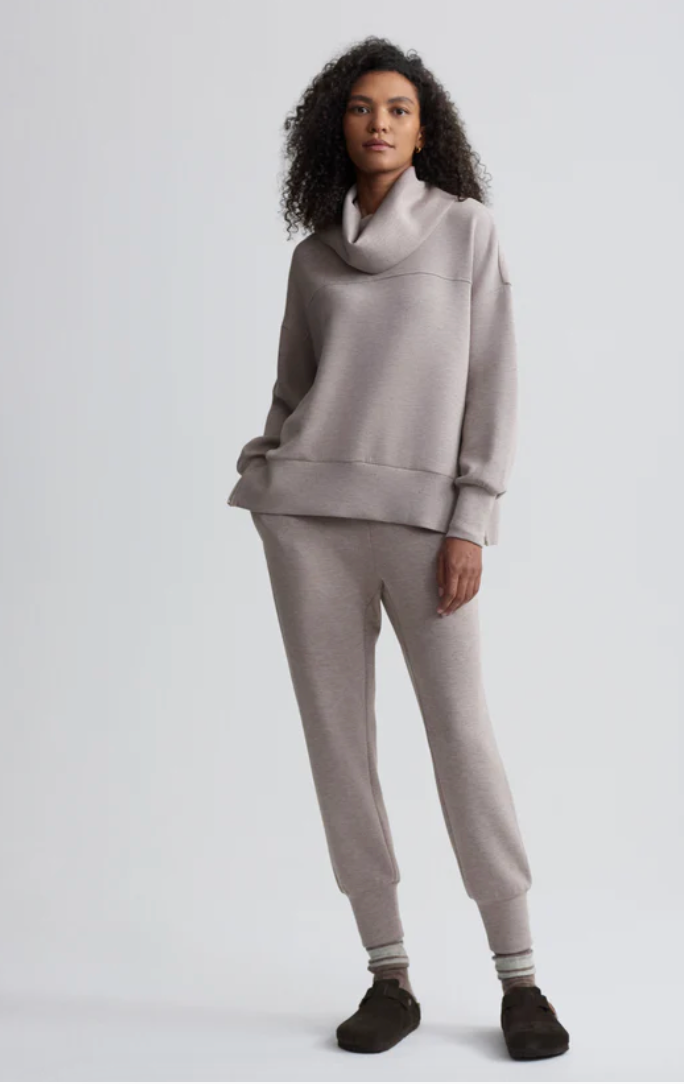 Priya Longline Sweat Taupe Fleck