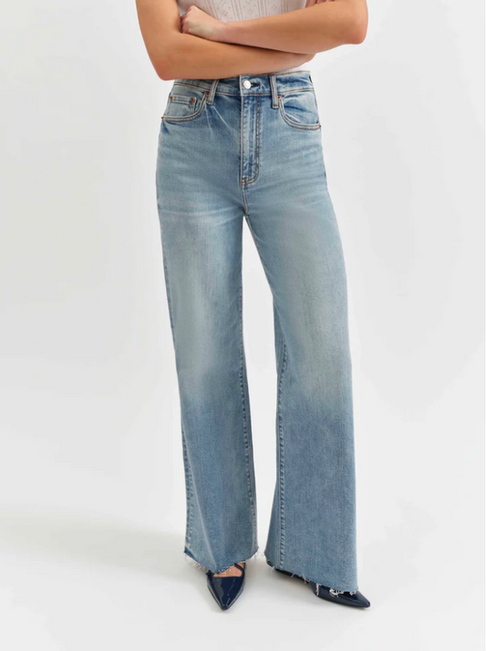 FAR OUT HIGH RISE WIDE LEG IN FOOLS GOLD