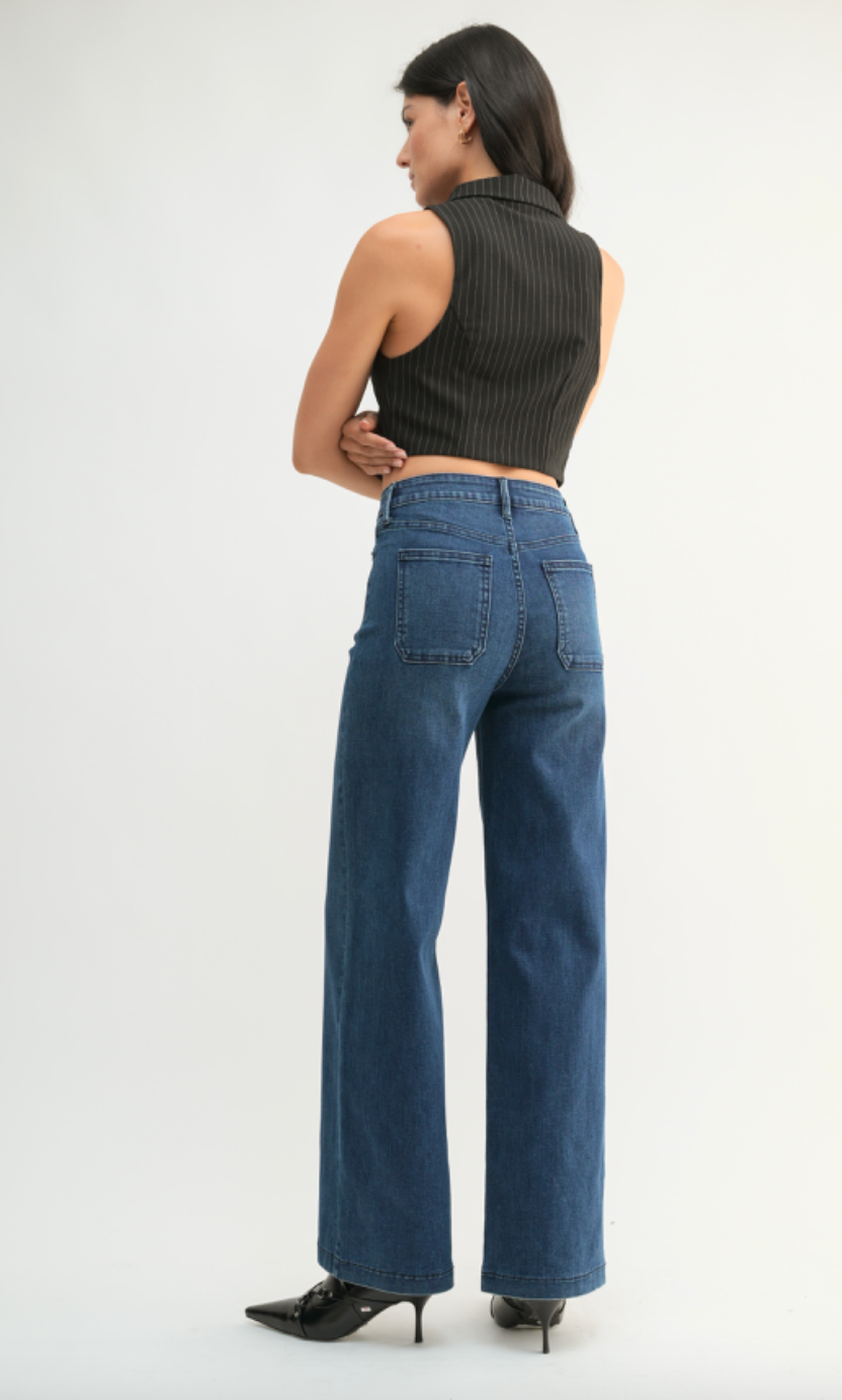 Mini Patch Pocket Wide Leg