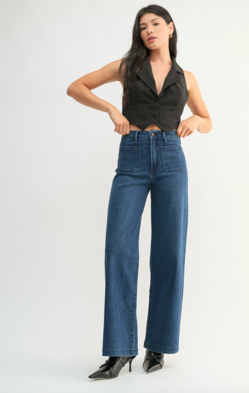 Mini Patch Pocket Wide Leg