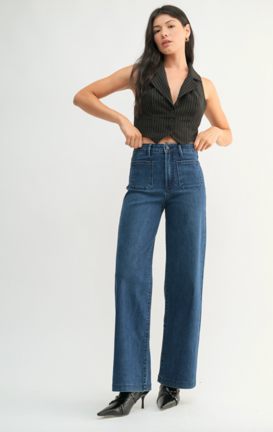 Mini Patch Pocket Wide Leg