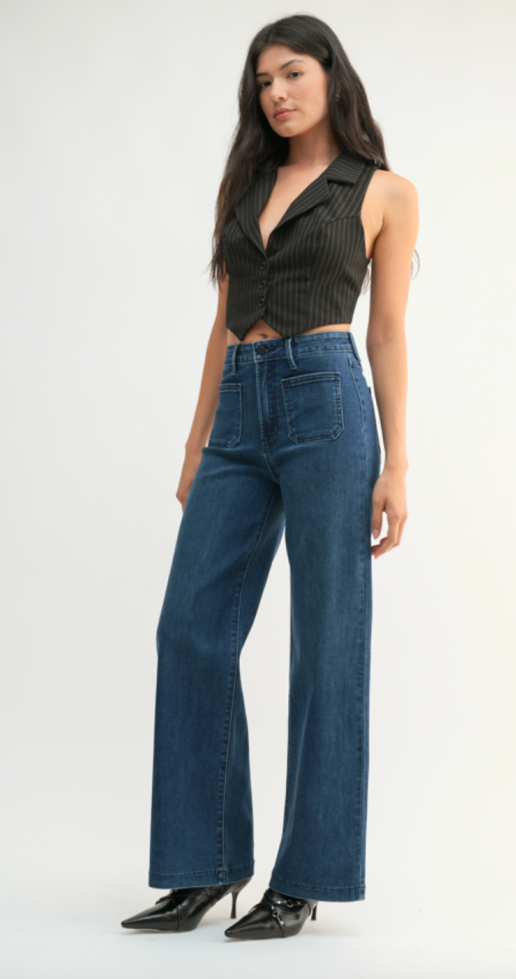 Mini Patch Pocket Wide Leg