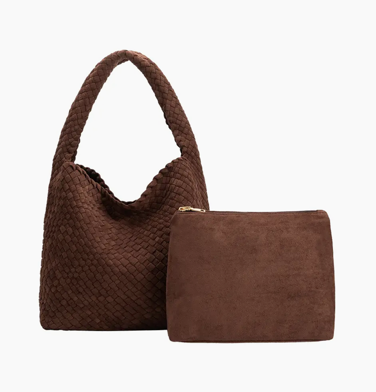Johanna Tobacco Suede Recycled Vegan Shoulder Bag