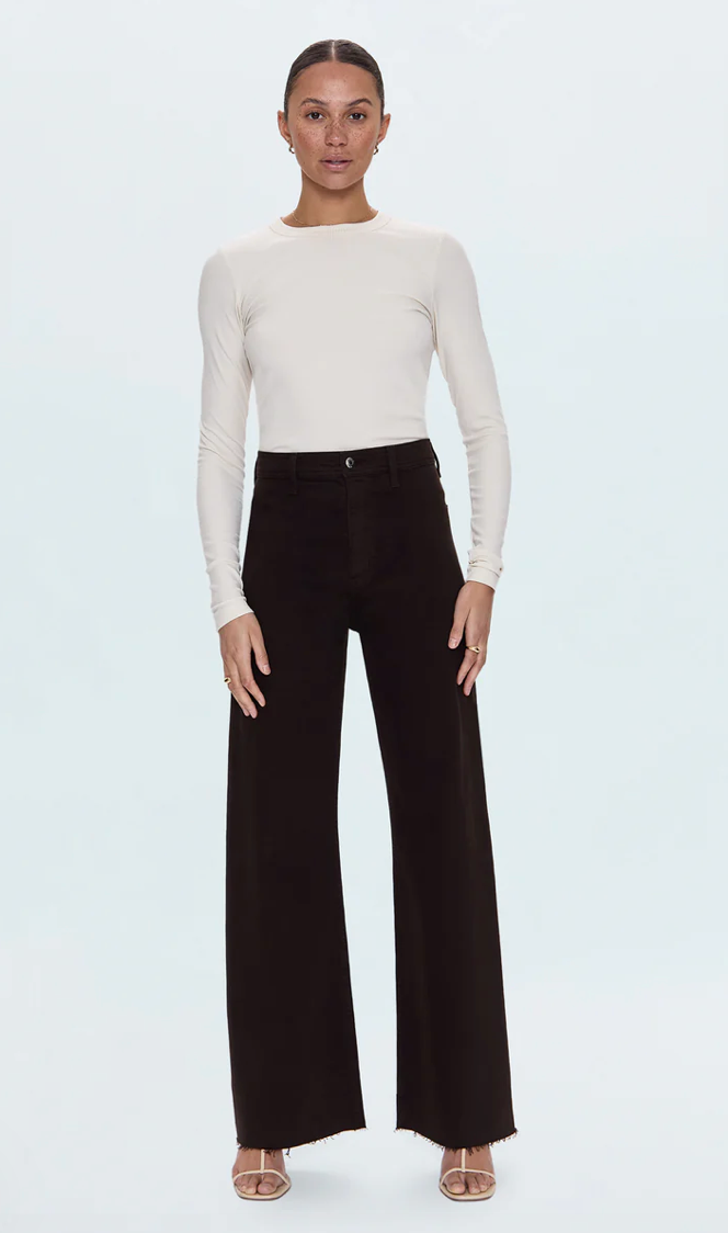 Penny High Rise Wide Leg Jean - Mocha