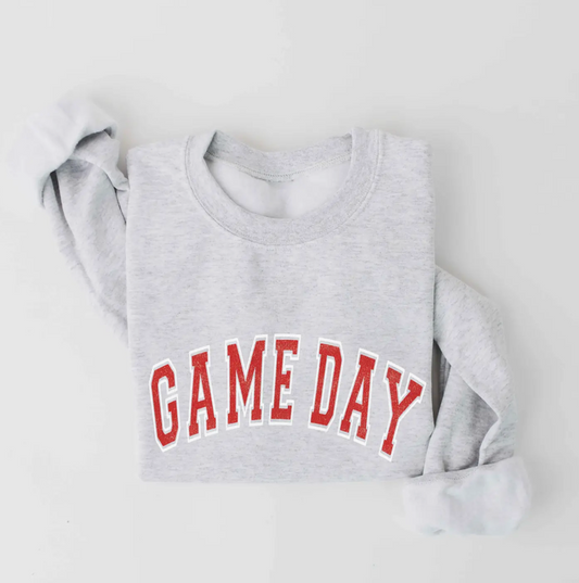Game Day Heather Grey Crew Sweatshirt