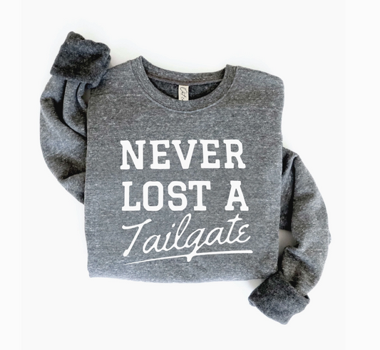 Never Lost A Tailgate Charcoal Crew Sweatshirt