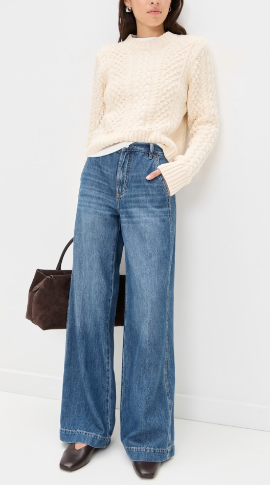Jadyn Seamed Low Slung Palazzo Jean - Imagine