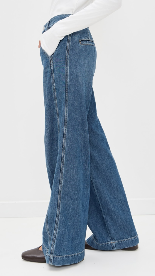 Jadyn Seamed Low Slung Palazzo Jean - Imagine