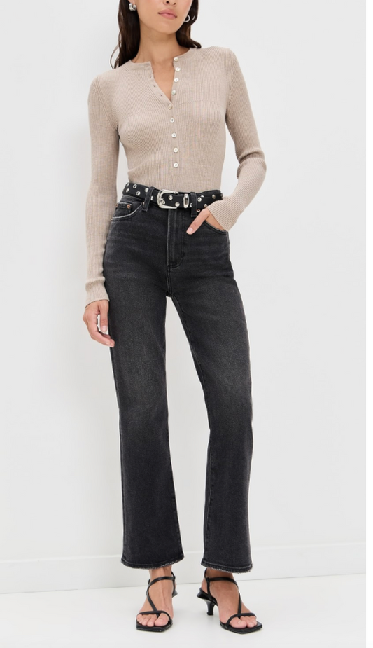 Ally High Rise Ankle Boot Jean - Lodge